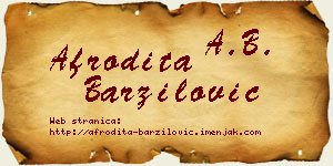 Afrodita Barzilović vizit kartica